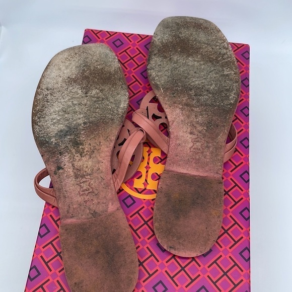 Tory Burch Tramonto Pinkish Miller square toe knotted thong sandals 7 - Picture 5 of 6